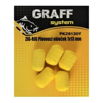 Graff: Zig-Rig Plovoucí váleček 7x13mm Žlutá 5ks
