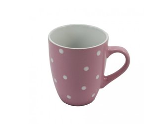Hrnek 380 ml s puntíky, růžový