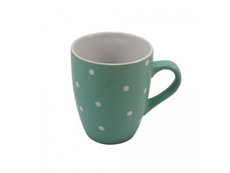 Hrnek 380 ml s puntíky, zelený