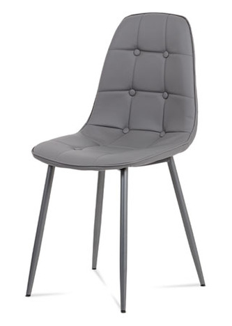 Jídelní židle, šedá ekokůže, kov antracit