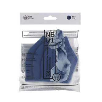 NEQI rouška třívrstvá dětská 6-10 let (modrá) 3 ks