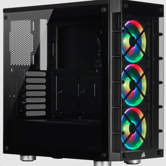 CORSAIR case iCUE 465X RGB, Mid-Tower, ATX Smart Case, RGB, průhledná bočnice, bez zdroje, černá