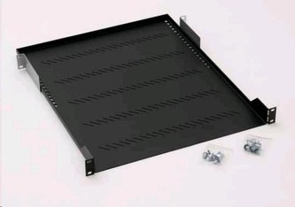 TRITON Police s perforací 19", 1U/550mm, nosnost 40kg, šedá