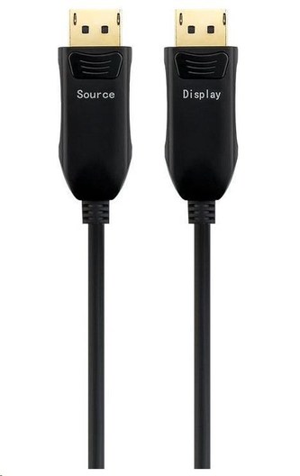 PREMIUMCORD Optický DisplayPort 1.3/1.4 přípojný kabel M/M, zlacené konekt. 10m