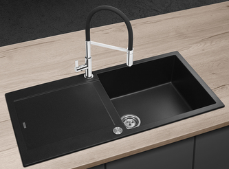 DG15L60bc Dřez granitový s odkapem Linea ČERNÝ DG15L60bc Dřez granitový s odkapem Linea ČERNÝ