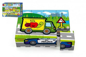 Moje prvé autá - Kocky kubus drevené 12 ks