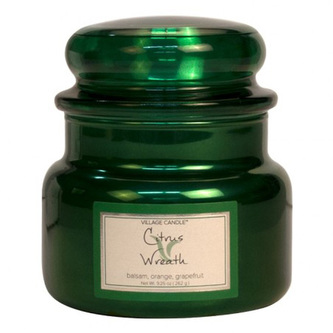 Svíčka ve skleněné metalické dóze Village Candle, Citrusový věnec, 312 g