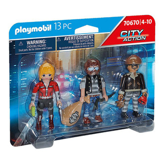 Set figúrok lupiči Playmobil, Polícia, 13 dielikov