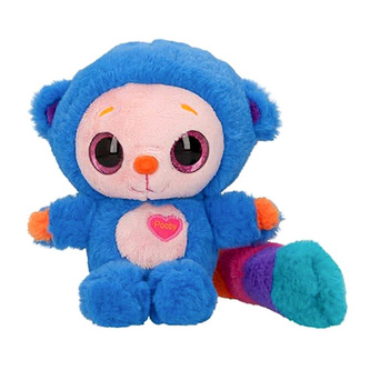 Plyšák se zvukem Ylvi and the Minimoomis, Pooby, modrý s duhovým ocasem