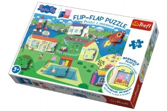 Puzzle 36 dílků Flip-flap Prasátko Pepa