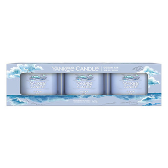 Sada votivní svíček Yankee Candle, Oceánský vzduch, 3 x 37 g