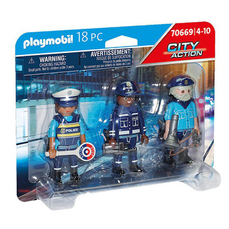 Set figúrok polícia Playmobil, Polícia, 18 dielikov