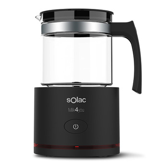 Napěňovač mléka Solac, MF6306, 3 funkce, kontrolka funkce, skleněná konvice, otočená nádoba o 360°, automatické bezpečnostní zastavení, 600 W