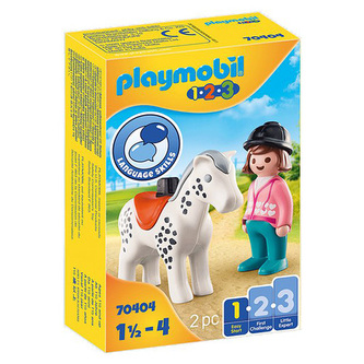 Žokejka s koněm Playmobil, 1.2.3, 2 dílky