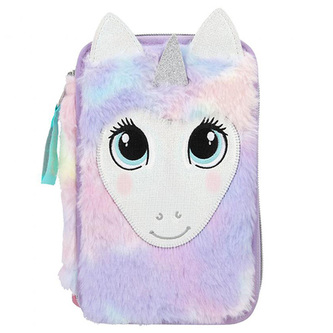 Penál s výbavou Ylvi and the Minimoomis, Plyš, vzor jednorožec