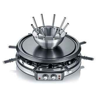 Raclette-Fondue kombinace Severin, RG 2348 - 2v1 raclette a fondue, 1900 W, 8 pánviček