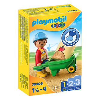 Dělník s kolečkem Playmobil, 1.2.3, 3 dílky