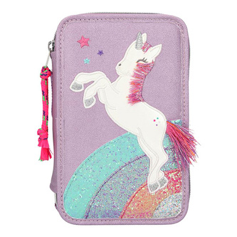 Penál s výbavou Ylvi and the Minimoomis, Poník, duha, třpytky