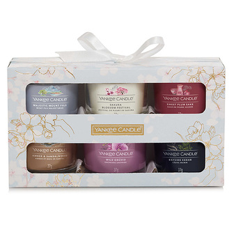 Dárková sada Yankee Candle, 6 svíček, bílá mašlička, 6 x 37 g