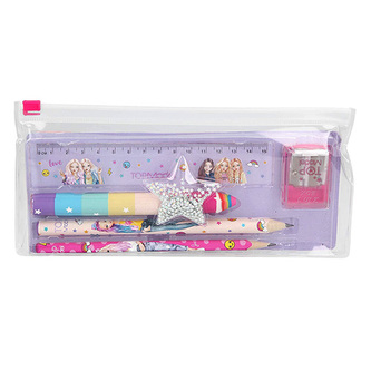 Psací set Top Model, 5 ks - dvě tužky, pravítko, ořezávátko, bloček, gumu, 10025038