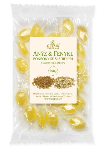 Grešík Anýz & Fenykl bonbóny se sladidlem 100 g