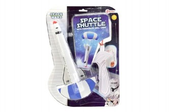 Raketoplán s padákem vystřelovací plast 20cm na baterie se světlem na kartě
