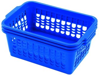 KOŠÍK PLASTOVÝ 3KS, 30X19,5X13CM - mix barev