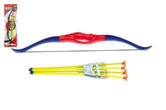 Luk+4 šípy s prísavkami plast 57cm na karte