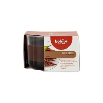 SVÍČKA VONNÁ VE SKLE 50X80MM, DŘEVO