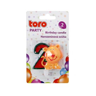 SVIEČKA TORTOVÁ, ČÍSLICA 2 "ĽAV", 5X4X1, 3CM