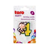 SVIEČKA TORTOVÁ, ČÍSLICA 4 &quot;OPIČKA&quot;, 5X4X1,3CM