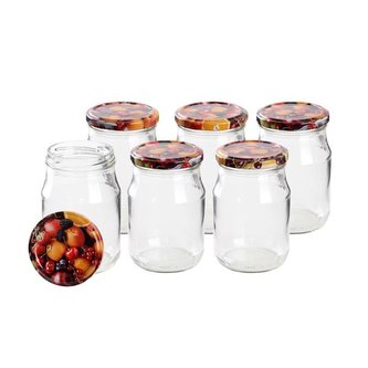 SADA SKLENIC S VÍČKEM NA ZAVAŘOVÁNÍ, 6X377 ML