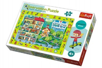 Puzzle "Hledání předmětů" město 48x34cm 70dílků v krabici 33x23x6cm