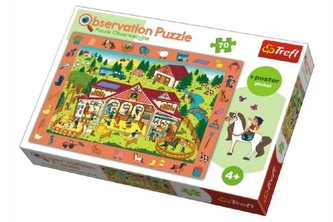 Puzzle "Hledání předmětů" farma 48x34cm 70dílků v krabici 33x23x6cm