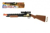 Puška špuntovka + korkové náboje plast 63cm na kartě