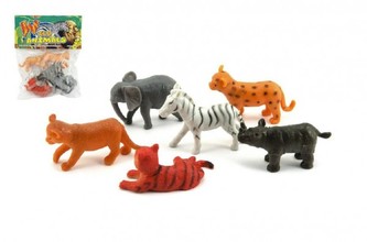 Zvířátka mláďata safari ZOO plast 6ks v sáčku 14x18x3cm