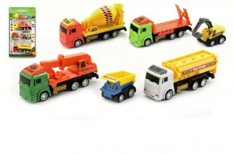 Auto stavební 3ks plast na kartě 19x34x2cm