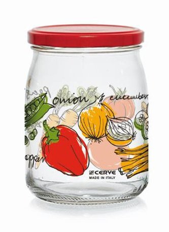 SKLENICE S VÍČKEM 500ML ZELENINA