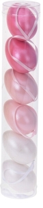 Plastová vajíčka na zavěšení, metalické růžové s/6, 4 cm