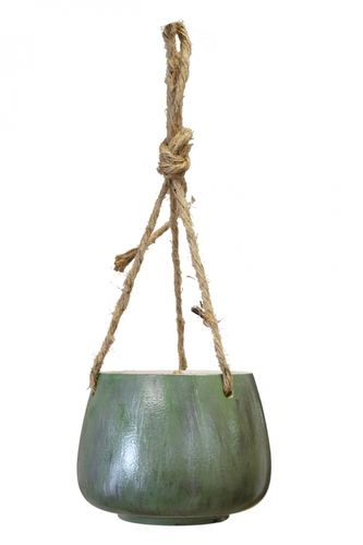 Závěsný květináč zelený s patinou