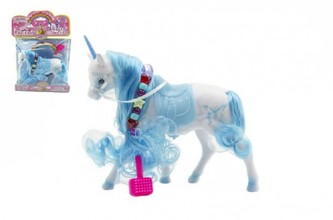 Jednorožec kůň fliška česací s korálky 18cm v sáčku