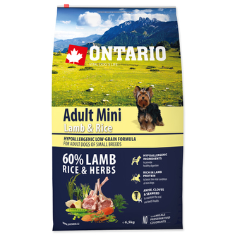 ONTARIO Dog Adult Mini Jahňacina a ryža