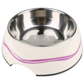 Miska DOG FANTASY nerezová kulatá purpurové vlnky 27 cm - PS položky do B2B