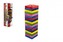 Hra Jenga věž dřevo 54ks barevných dílků hlavolam v krabičce 8x29cm