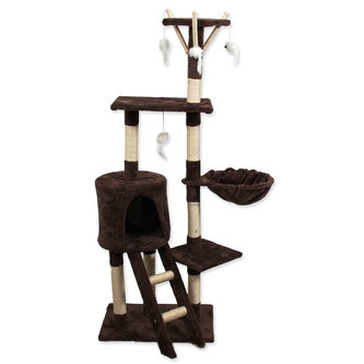 Odpočívadlo MAGIC CAT Mia s hračkami hnedej 140 cm