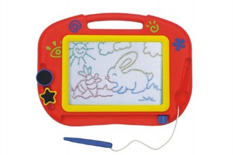 Magnetická tabuľka kresliaca farebná s doplnkami plast v krabici 32x24x3cm