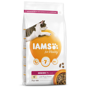 Krmivo pre staršie mačky IAMS for Vitality s čerstvým kuracím mäsom Krmivo pre staršie mačky IAMS for Vitality s čerstvým kuracím mäsom