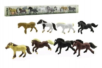 Koně plast 7cm 8ks v tubě 57x6x3cm