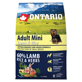 ONTARIO Dog Adult Mini Jahňacina a ryža