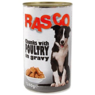 Konzerva RASCO Dog hydinové kúsky v šťave